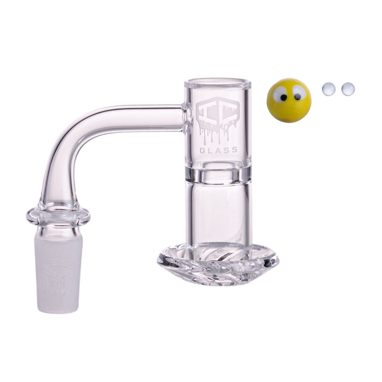 IC Glass - Variegated | 14mm 90D Quartz Banger | Includes Carb Cap, Terp Balls & Sticker | 5 Colors