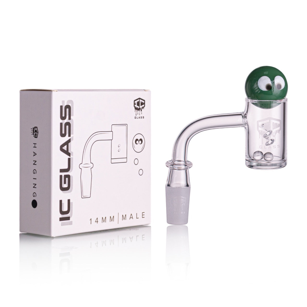 IC Glass - Hanging | 14mm 90D Quartz Banger | Includes Carb Cap, Terp Balls & Sticker | 5 Colors