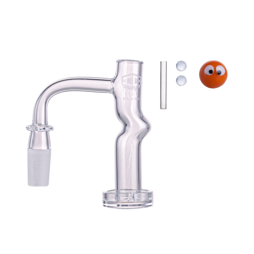 IC Glass - Columbia | 14mm 90D Quartz Banger | Includes Carb Cap, Terp Balls & Sticker | 5 Colors