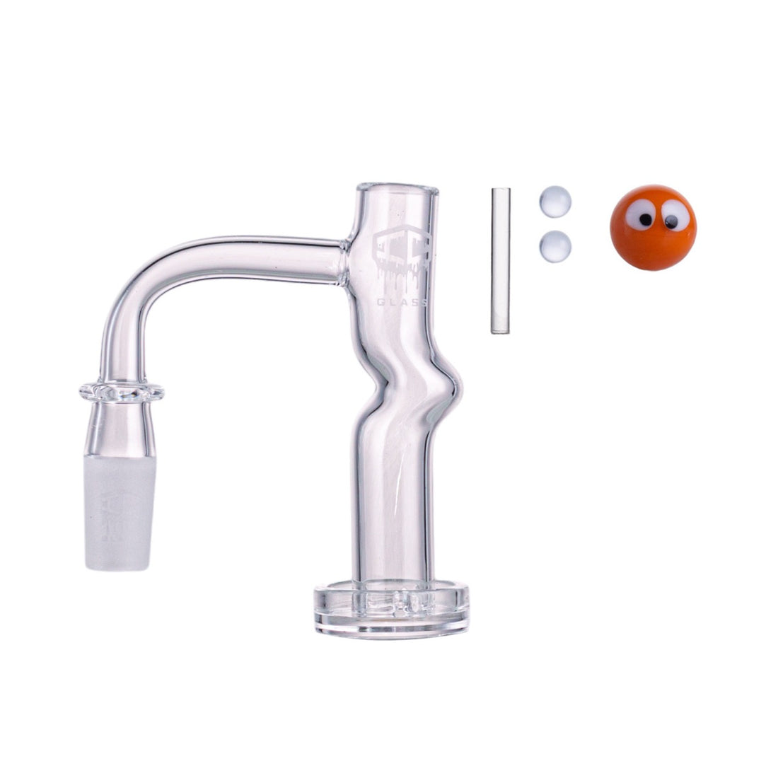 IC GLASS - COLUMBIA| 14mm Male 90D Banger| Includes Carb Cap, Terp Balls & Sticker | ICB1020