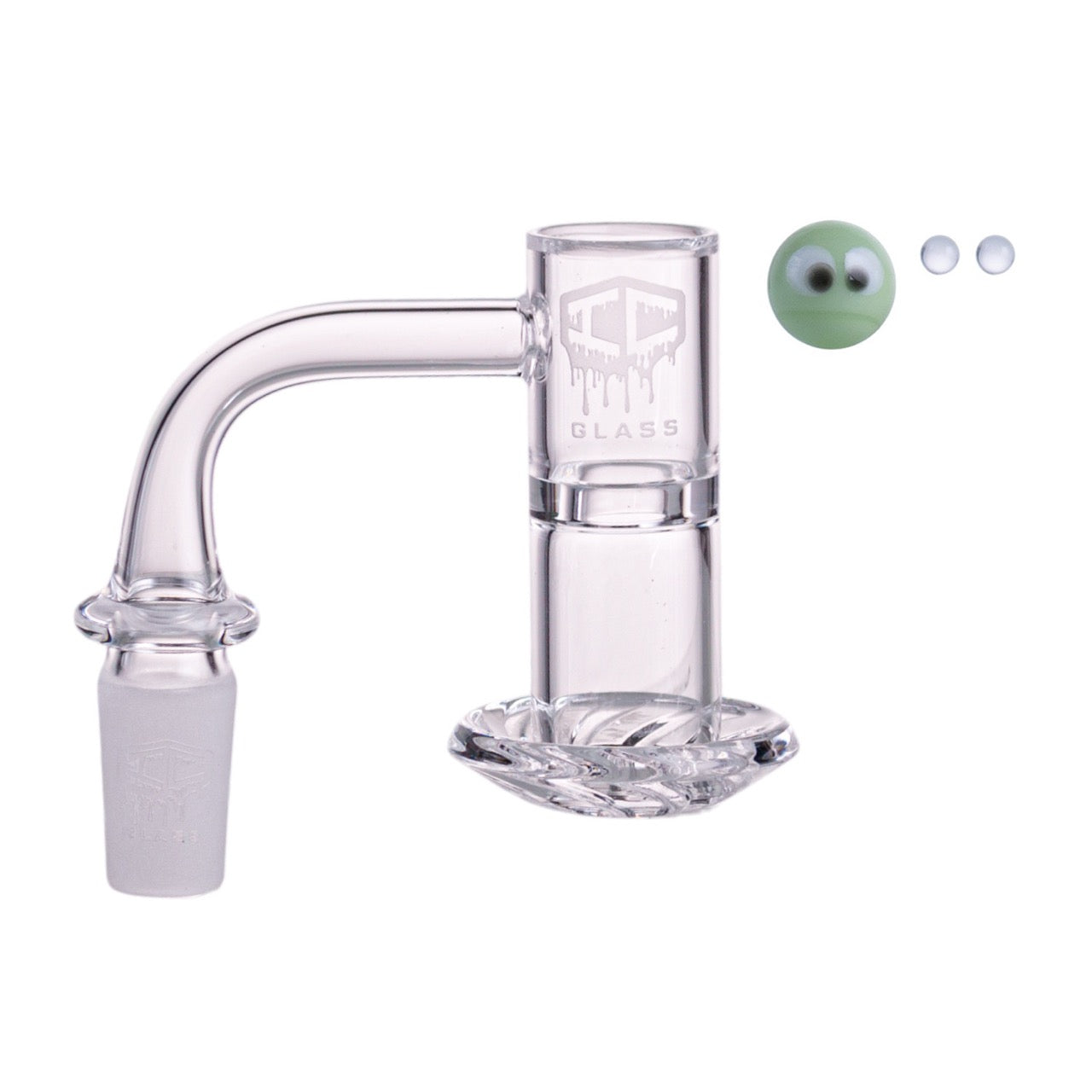 IC Glass - Variegated | 14mm 90D Quartz Banger | Includes Carb Cap, Terp Balls & Sticker | 5 Colors