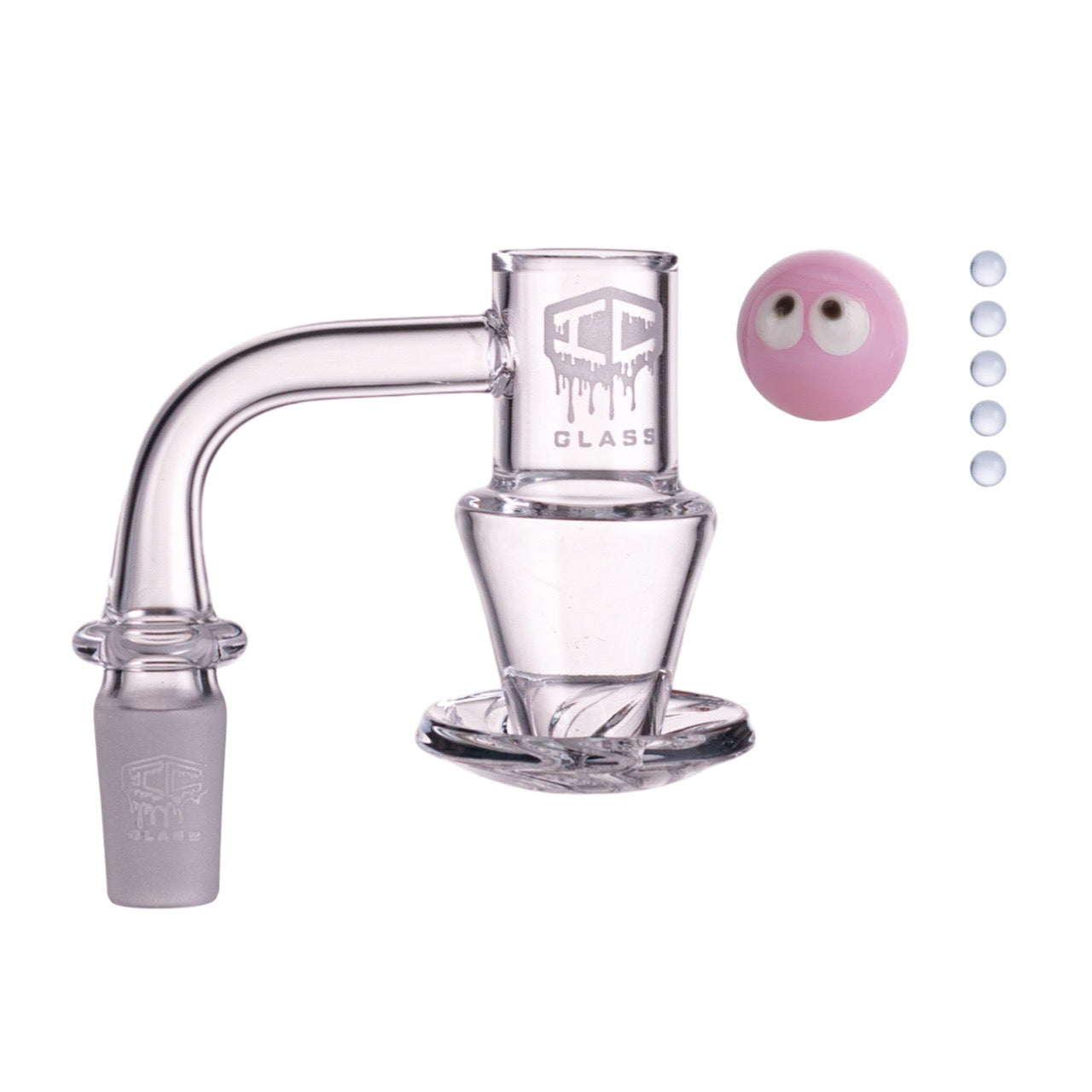IC Glass - Agassiz | 14mm 90D Quartz Banger | Includes Carb Cap, Terp Balls & Sticker | 5 Colors Main image