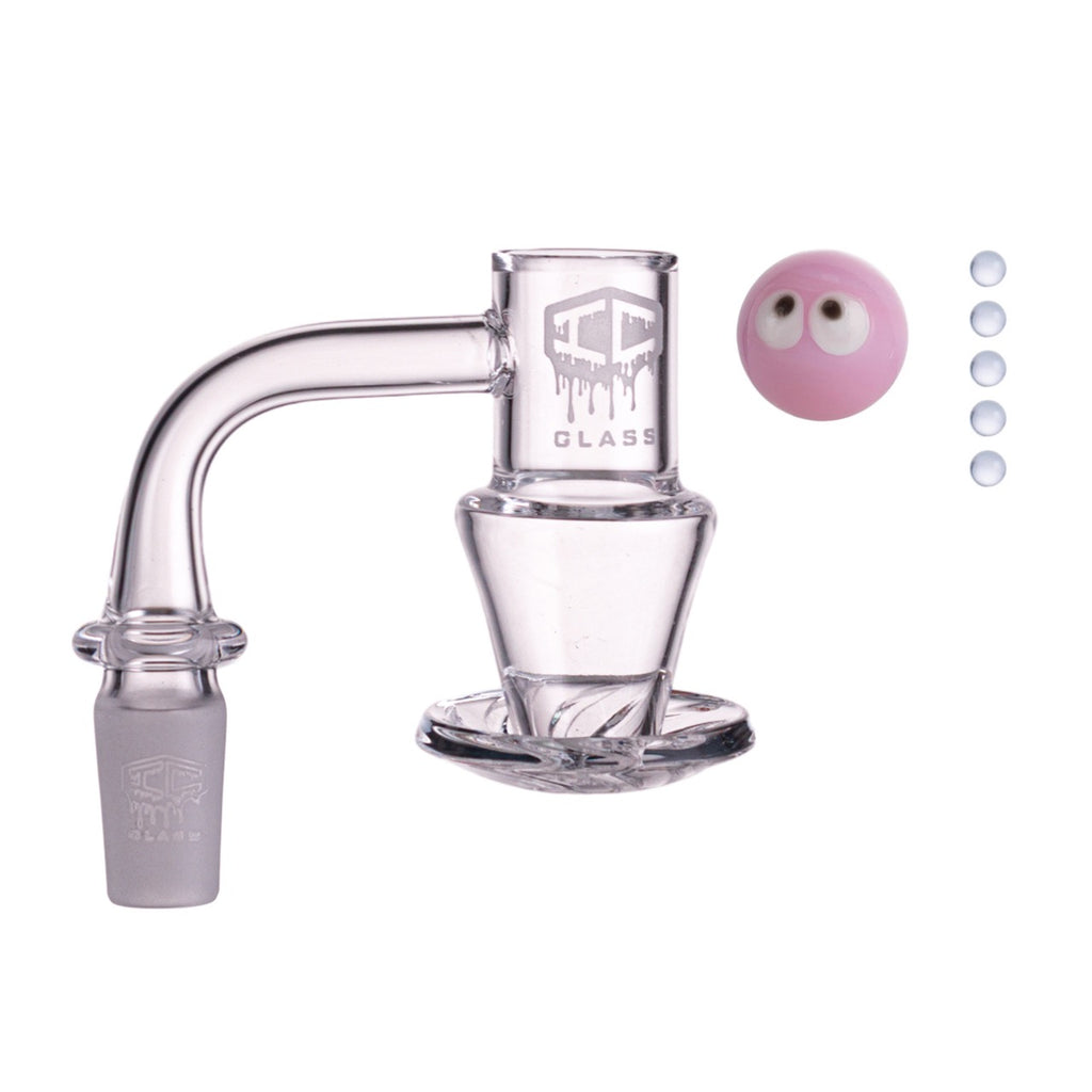 IC Glass - Agassiz | 14mm 90D Quartz Banger | Includes Carb Cap, Terp Balls & Sticker | 5 Colors