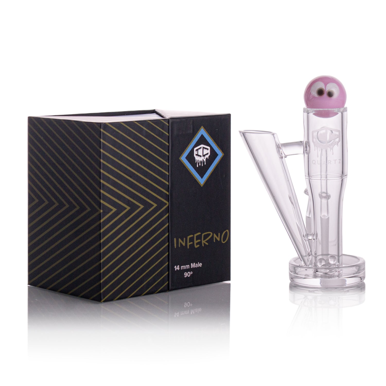 IC Quartz - Inferno | 14mm 90° Banger | Includes Character Terp Ball, Carb cap & Dab Tool Holder | 6 Colors
