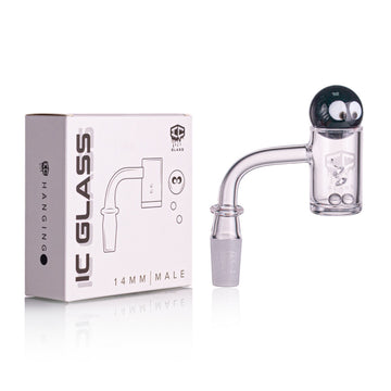 IC GLASS - Hanging | 14mm Male 90D Banger| Includes Carb Cap, Terp Balls & Sticker | ICB1014