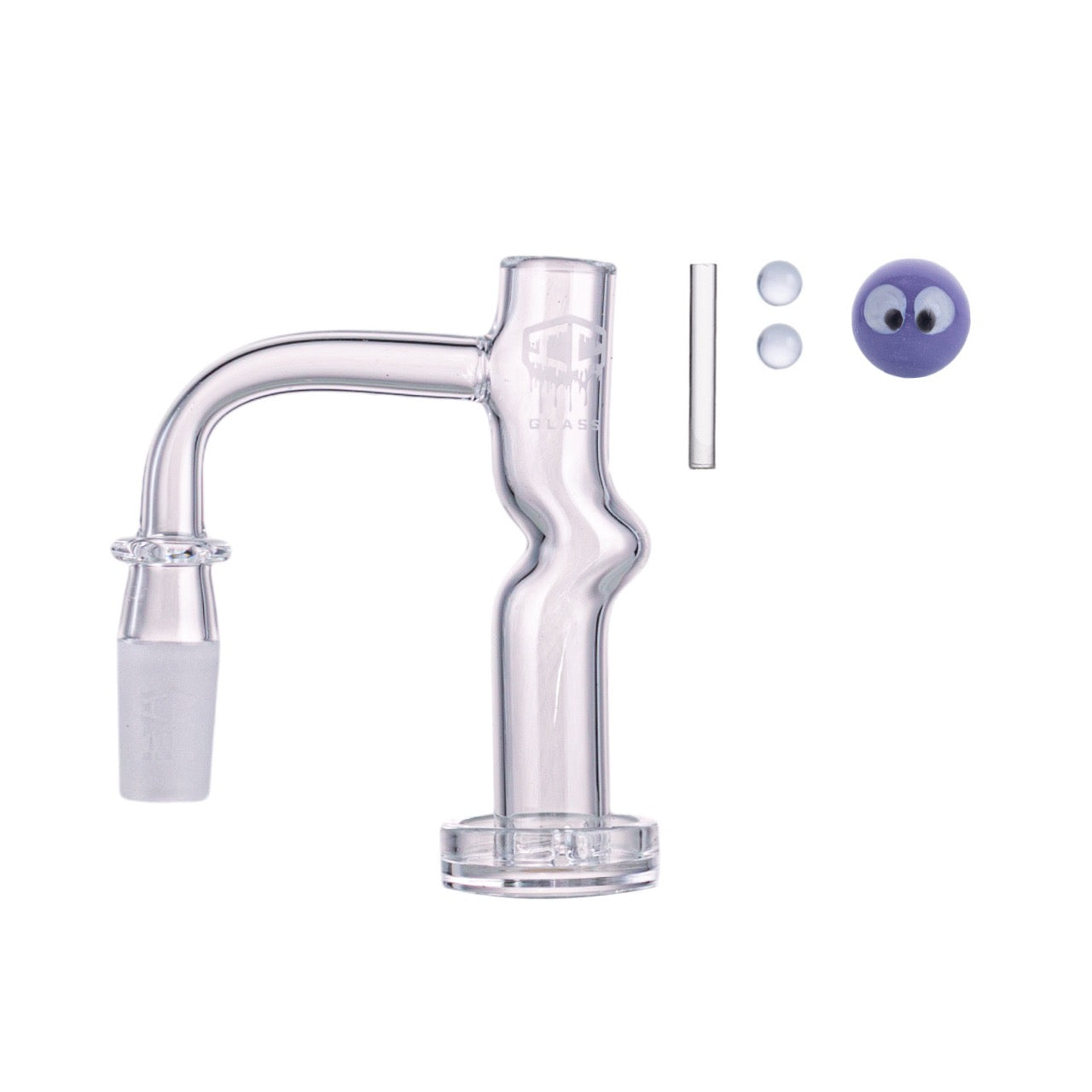 IC Glass - Columbia | 14mm 90D Quartz Banger | Includes Carb Cap, Terp Balls & Sticker | 5 Colors