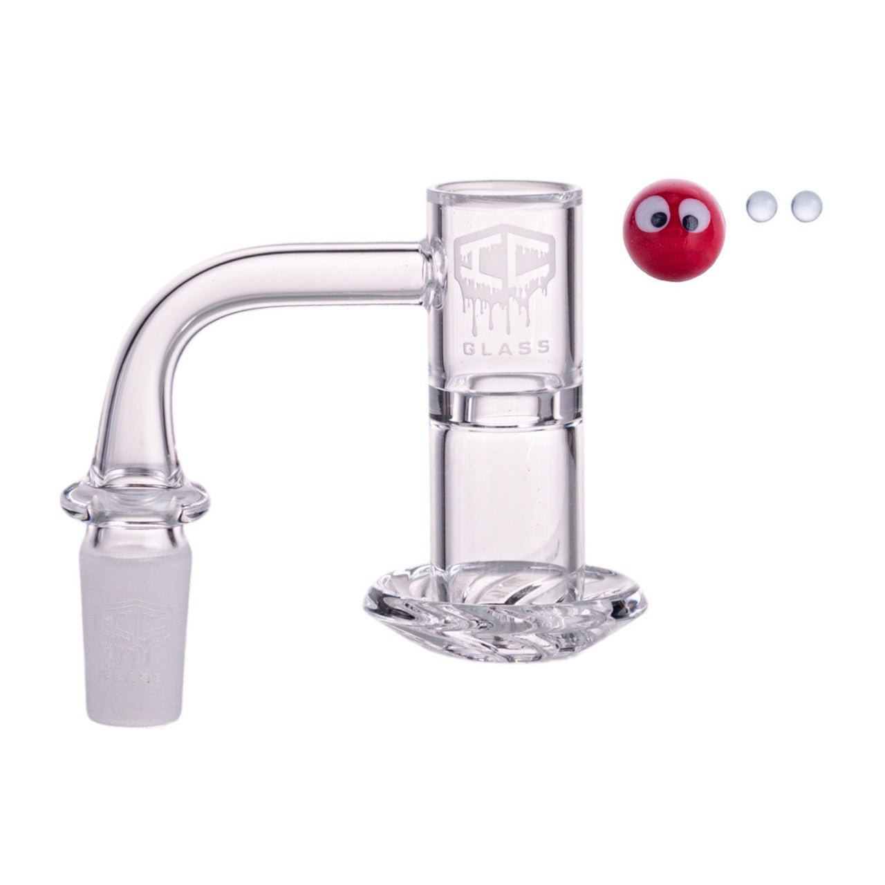 IC Glass - Variegated | 14mm 90D Quartz Banger | Includes Carb Cap, Terp Balls & Sticker | 5 Colors