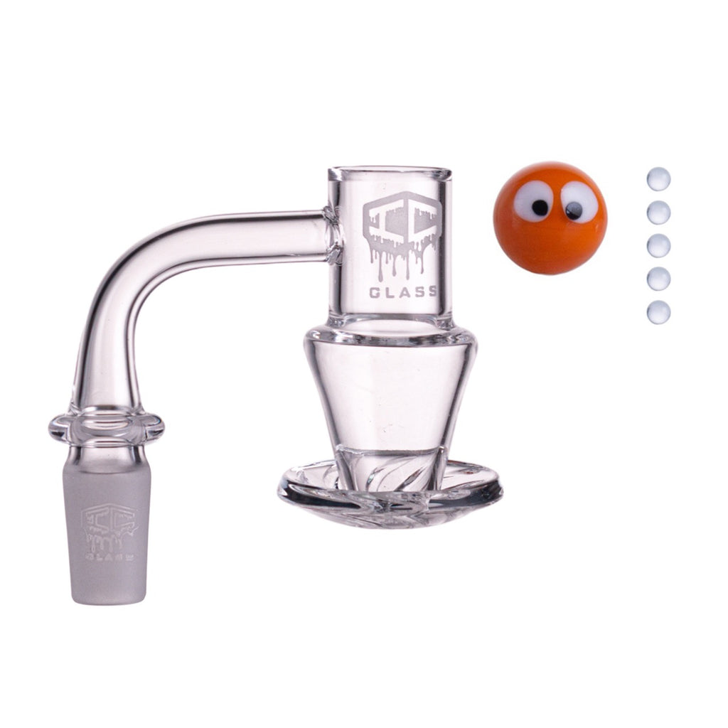 IC Glass - Agassiz | 14mm 90D Quartz Banger | Includes Carb Cap, Terp Balls & Sticker | 5 Colors