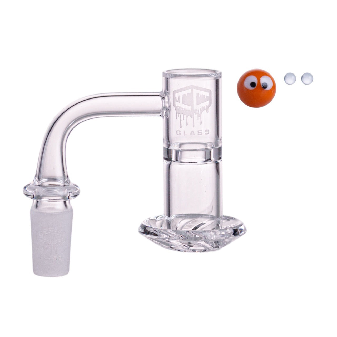 IC Glass - Variegated | 14mm 90D Quartz Banger | Includes Carb Cap, Terp Balls & Sticker | 5 Colors