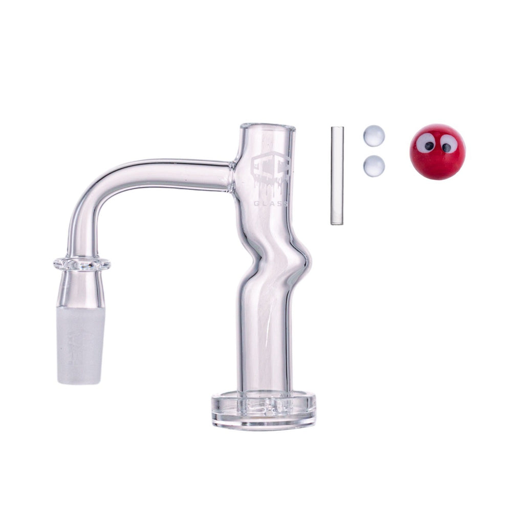 IC Glass - Columbia | 14mm 90D Quartz Banger | Includes Carb Cap, Terp Balls & Sticker | 5 Colors