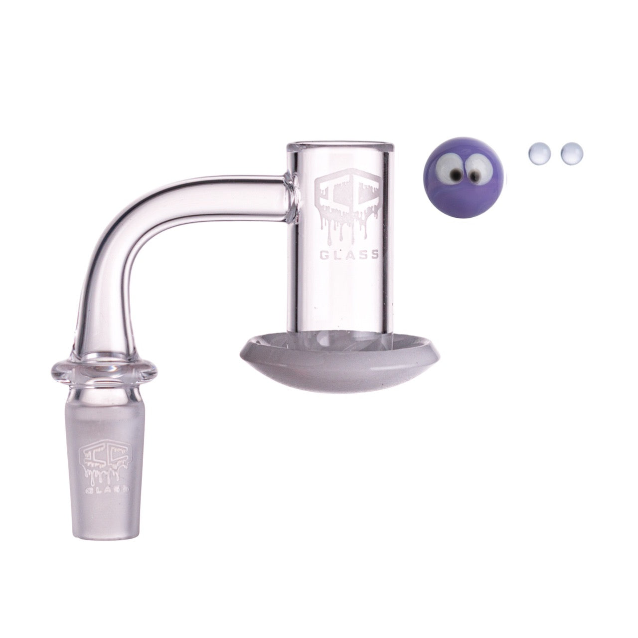 IC Glass - Carrie | 14mm 90D Quartz Banger | Includes Carb Cap, Terp Balls & Sticker | 5 Colors