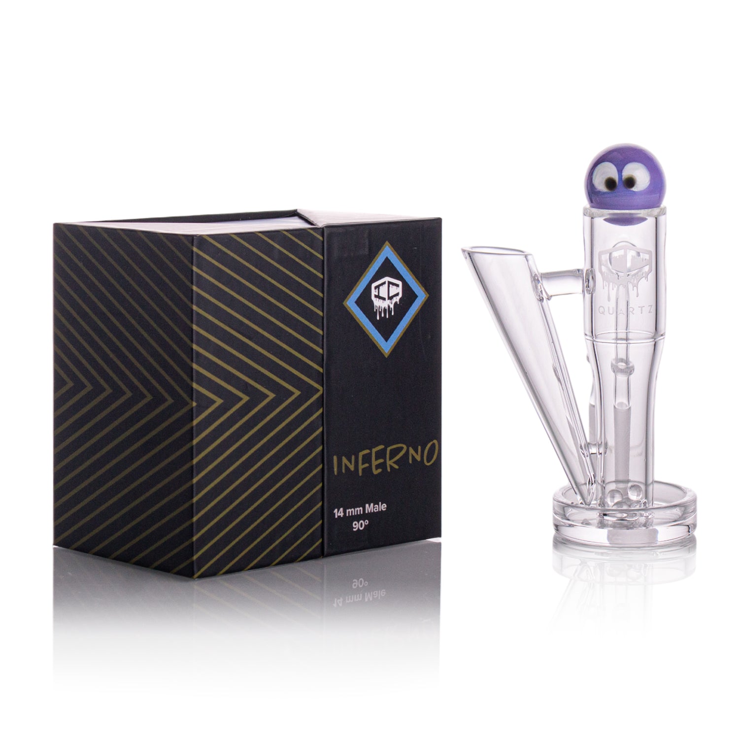 IC Quartz - Inferno | 14mm 90° Banger | Includes Character Terp Ball, Carb cap & Dab Tool Holder | 6 Colors