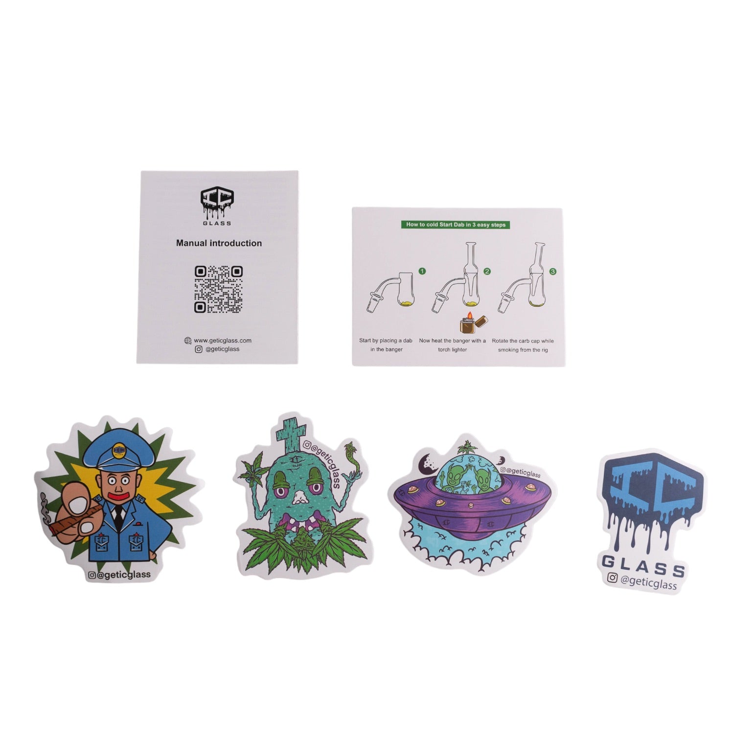 IC GLASS - Unidentified Flying Toke  Dab Rig | Assorted 3 Colors