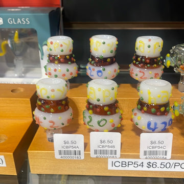 IC Glass - Donut | HAPPY 420 crafter bowl Piece |  ICBP54A