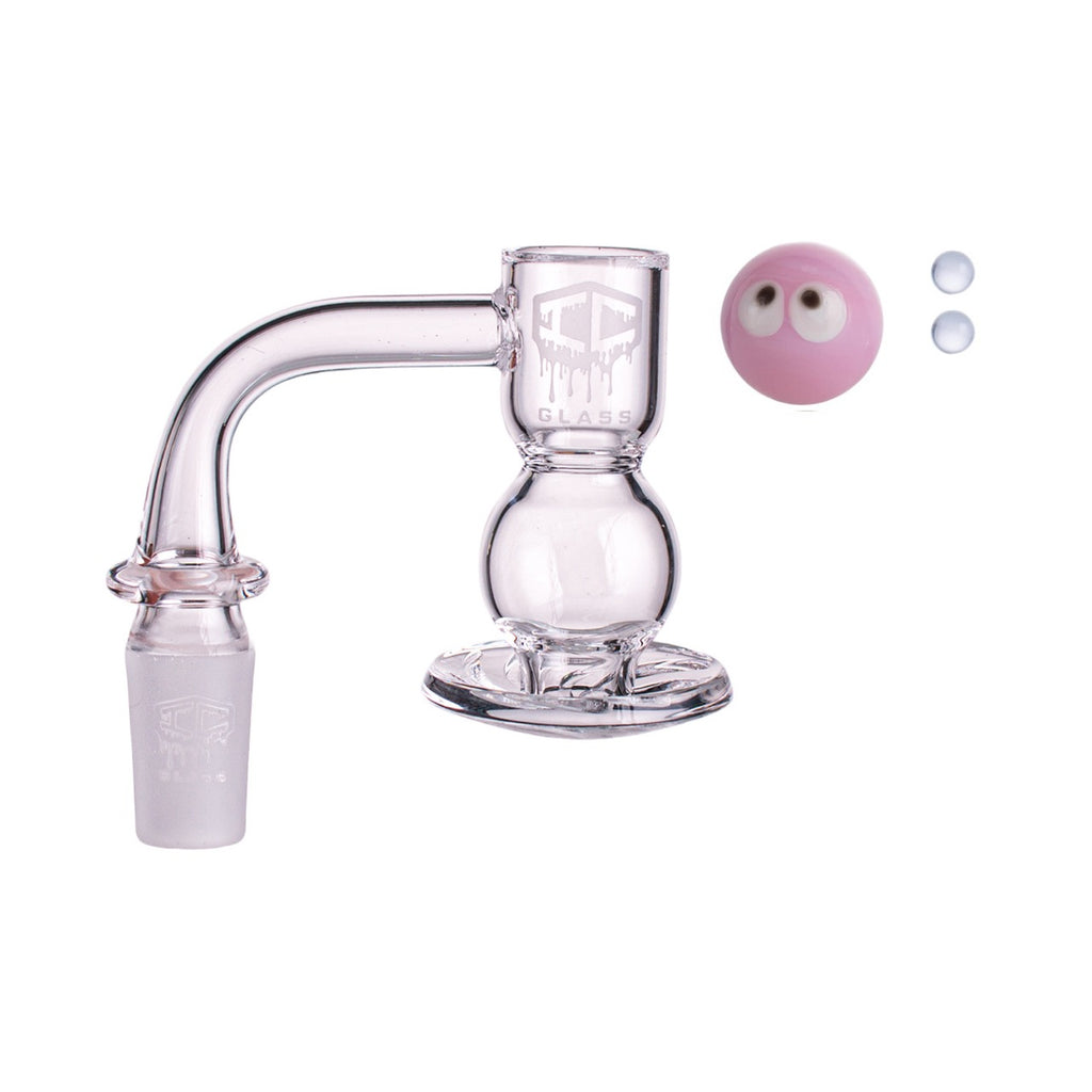 IC Glass - Ice River | 14mm 90D Quartz Banger | Includes Carb Cap, Terp Balls & Sticker | 5 Colors