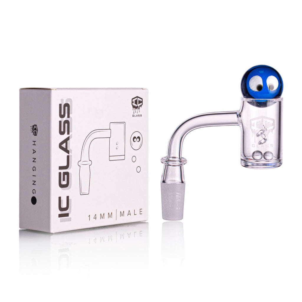 IC Glass - Hanging | 14mm 90D Quartz Banger | Includes Carb Cap, Terp Balls & Sticker | 5 Colors