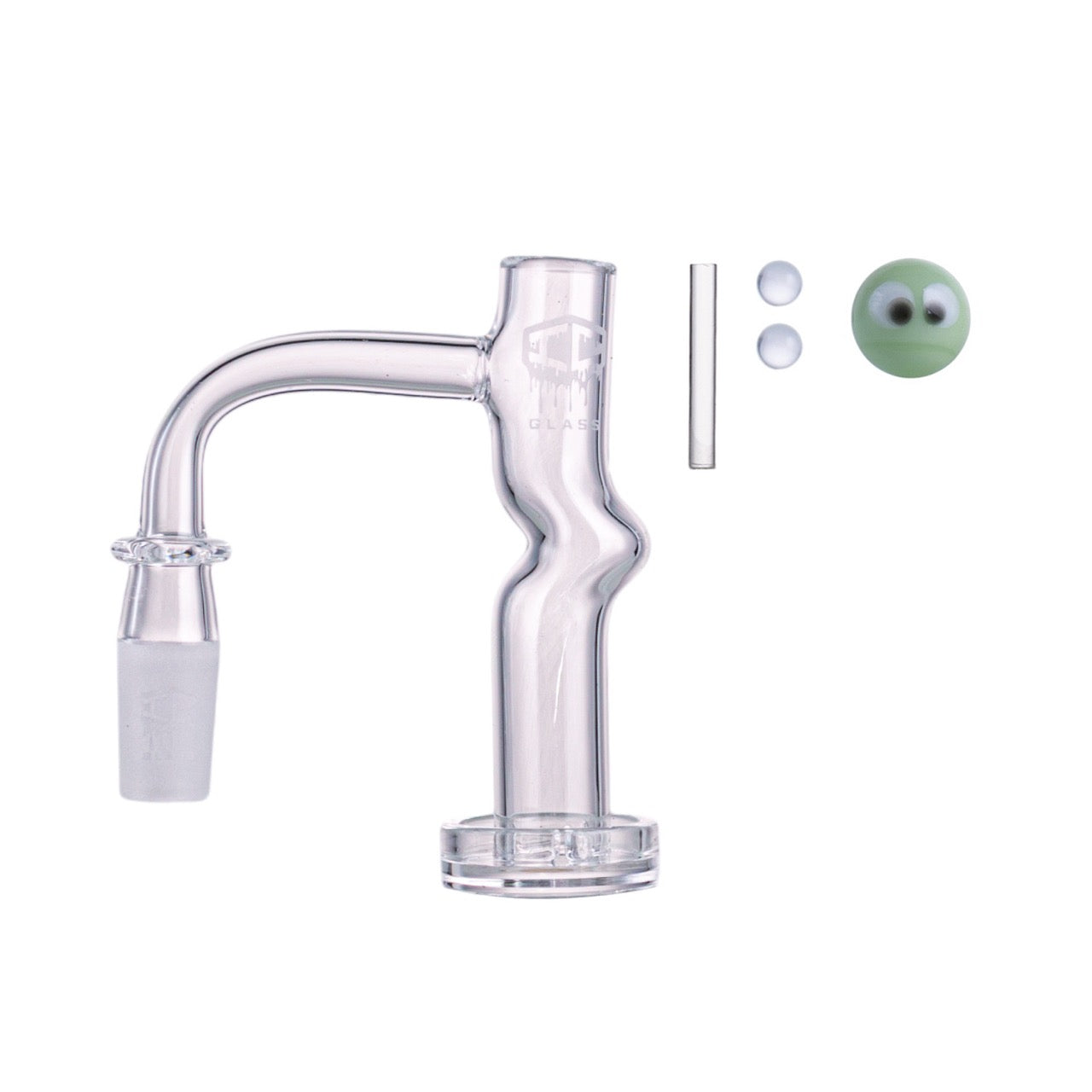 IC Glass - Columbia | 14mm 90D Quartz Banger | Includes Carb Cap, Terp Balls & Sticker | 5 Colors