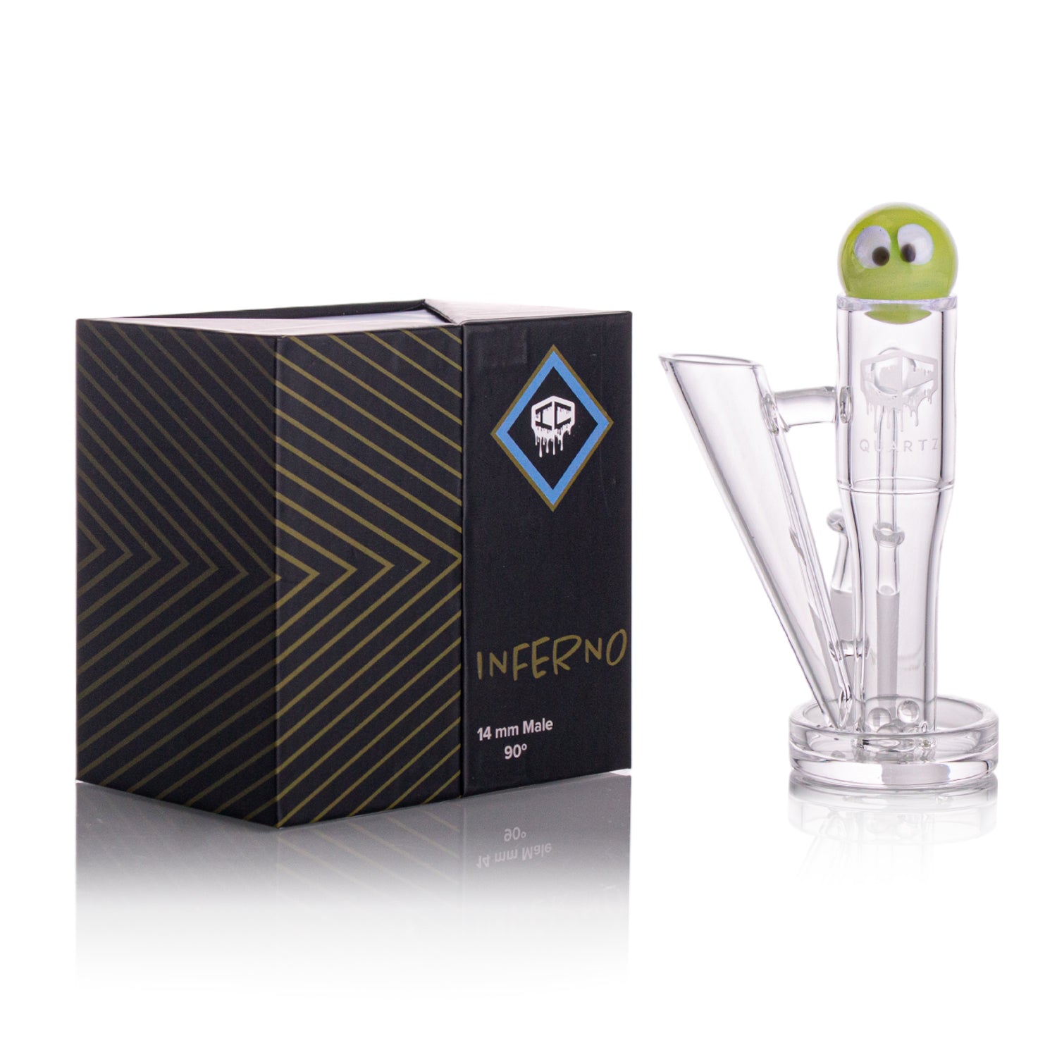 IC Quartz - Inferno | 14mm 90° Banger | Includes Character Terp Ball, Carb cap & Dab Tool Holder | 6 Colors