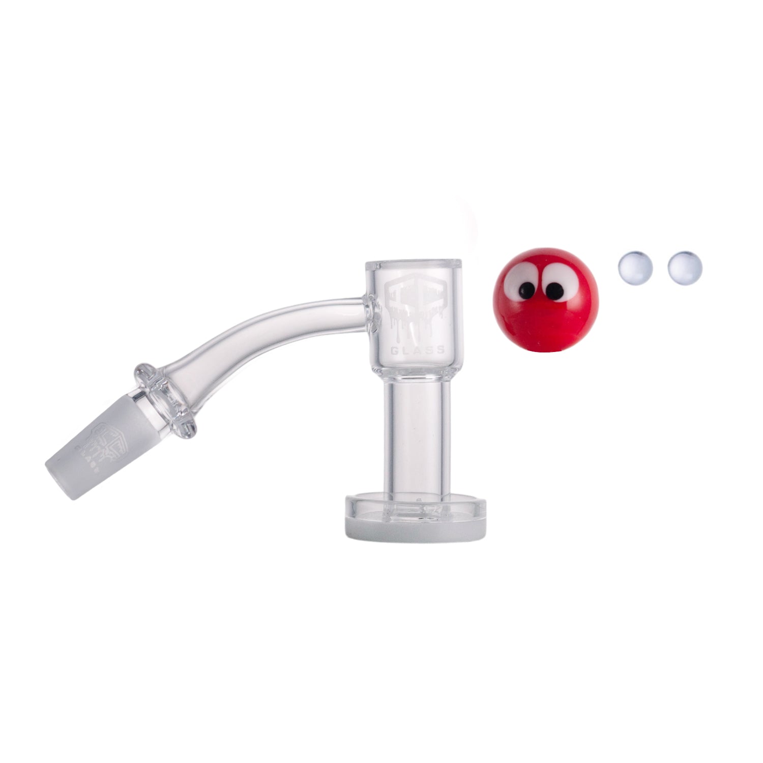 IC Glass - Fairchild | 10mm 45D Quartz Banger | Includes Carb Cap, Terp Balls & Sticker