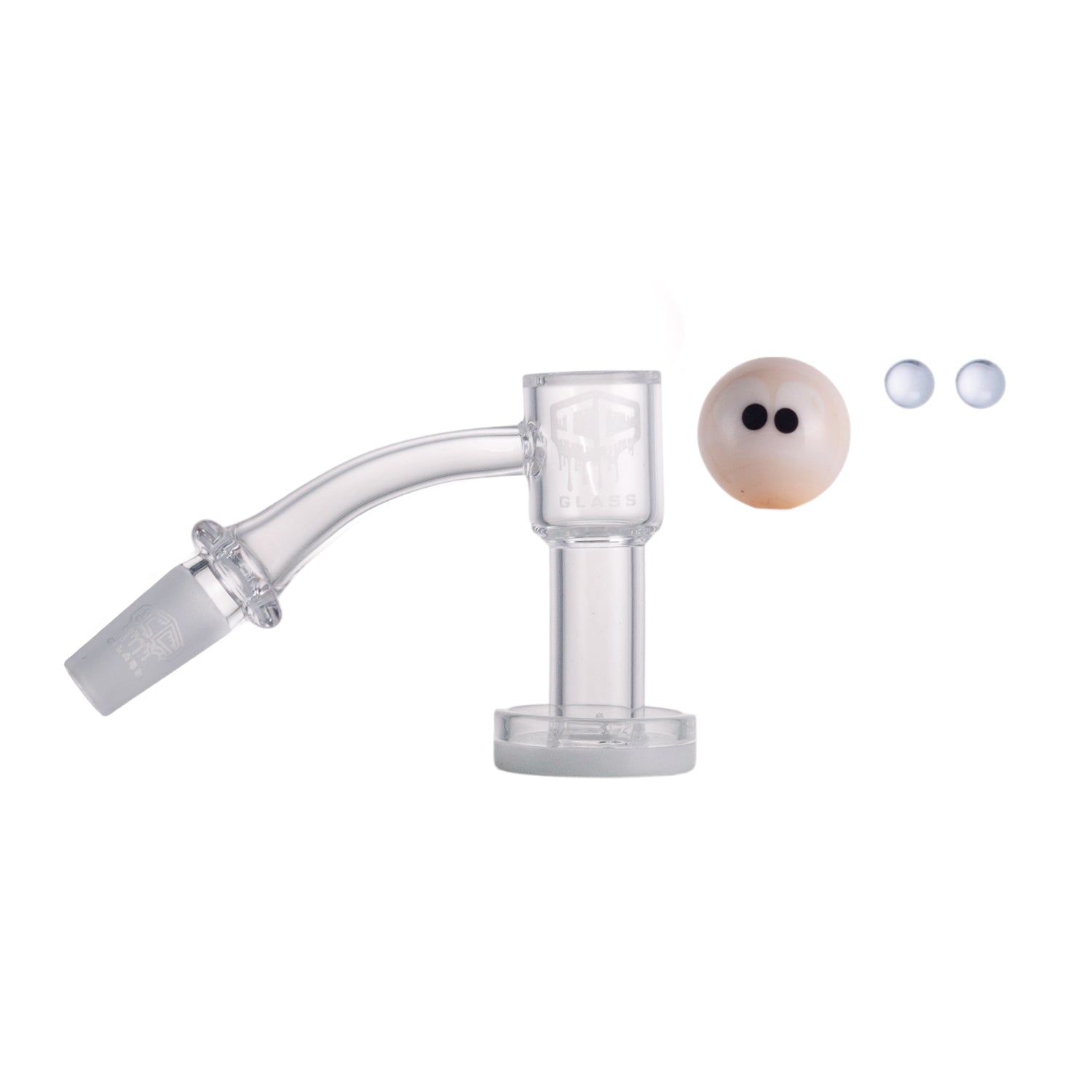 IC Glass - Fairchild | 10mm 45D Quartz Banger | Includes Carb Cap, Terp Balls & Sticker