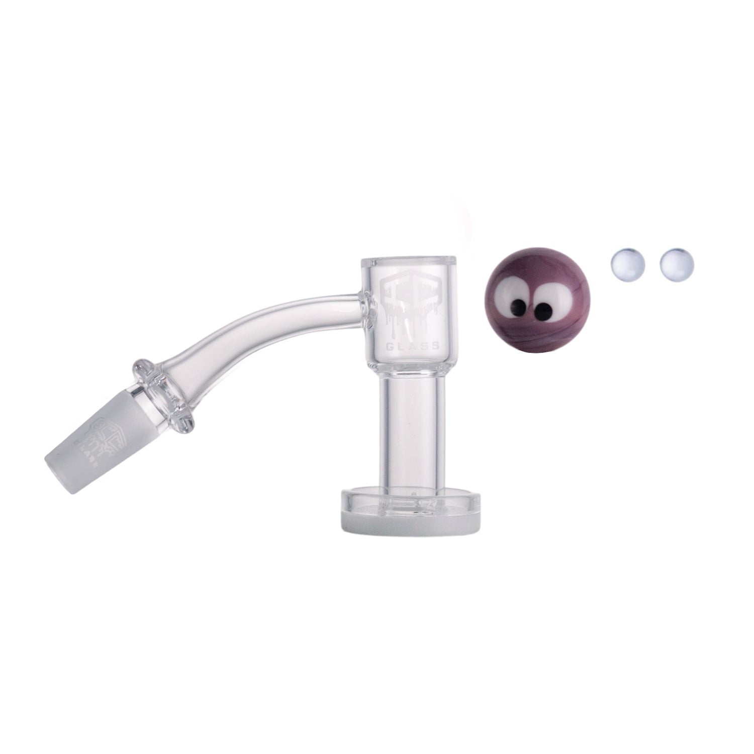 IC Glass - Fairchild | 10mm 45D Quartz Banger | Includes Carb Cap, Terp Balls & Sticker