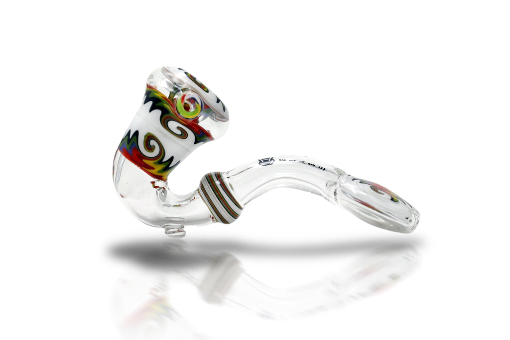 IC Glass Sherlock Hand Pipe with Flat Mouthpiece – Wholesale Glass Pipe | 4 Colors