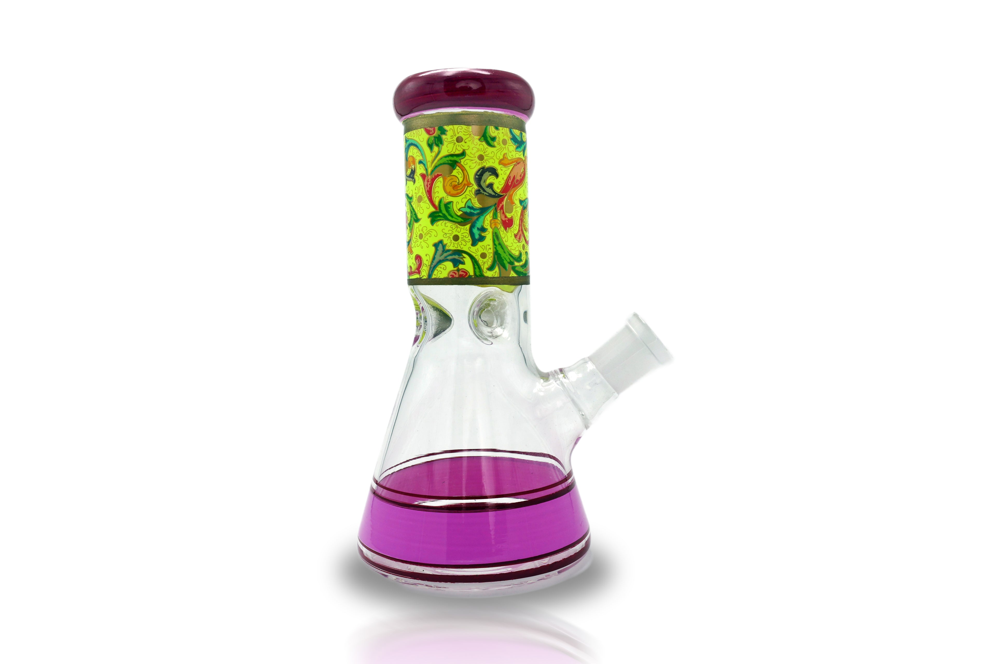 Floral print beaker with Downstem and Bowl Piece