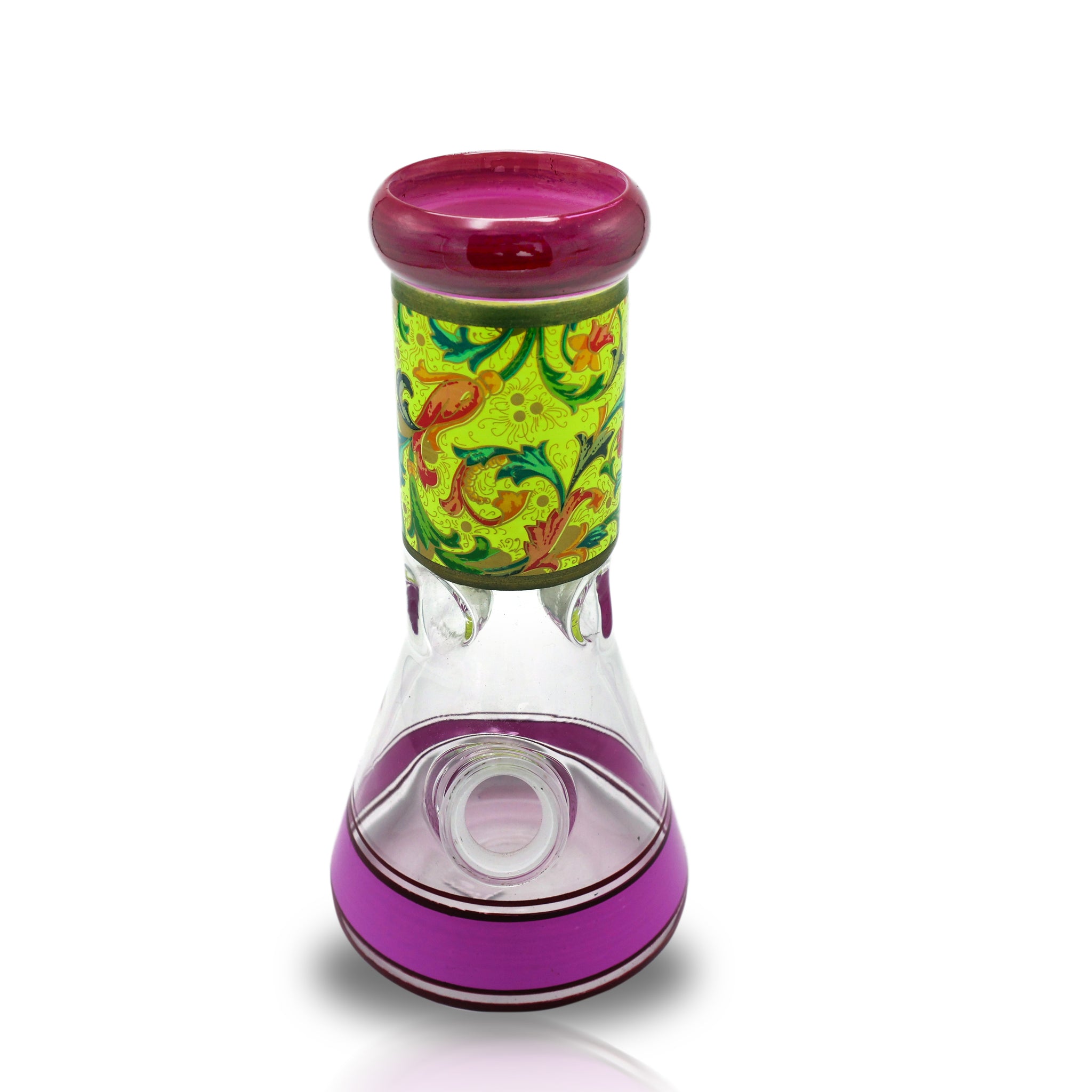 Floral print beaker with Downstem and Bowl Piece