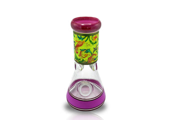 Floral print beaker with Downstem and Bowl Piece