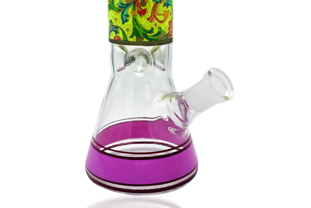 Floral print beaker with Downstem and Bowl Piece