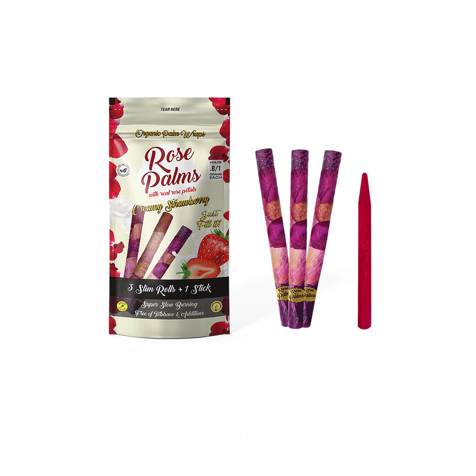 Rose Palms Slim Size- Red Velvet- 20 Count Display Box- 3 per pouch + 1 Filler Stick