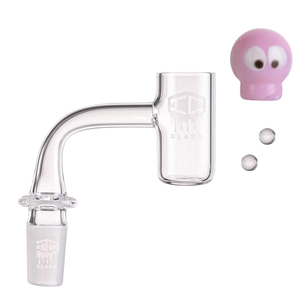 IC Glass - Chenega | 14mm 90D Quartz Banger | Includes Carb Cap, Terp Balls and Terp Balls Grabber | 6 Colors
