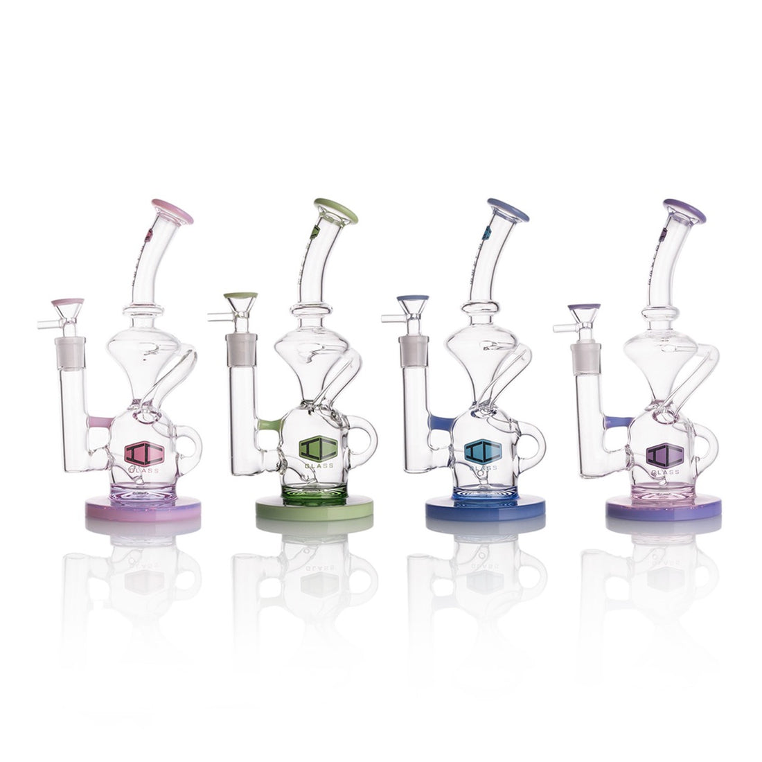 IC GLASS - Recycler with Colored Base and Lip | Premium Smoking Accessories Wholesale