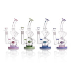 IC GLASS - Recycler with Colored Base and Lip | Premium Smoking Accessories Wholesale