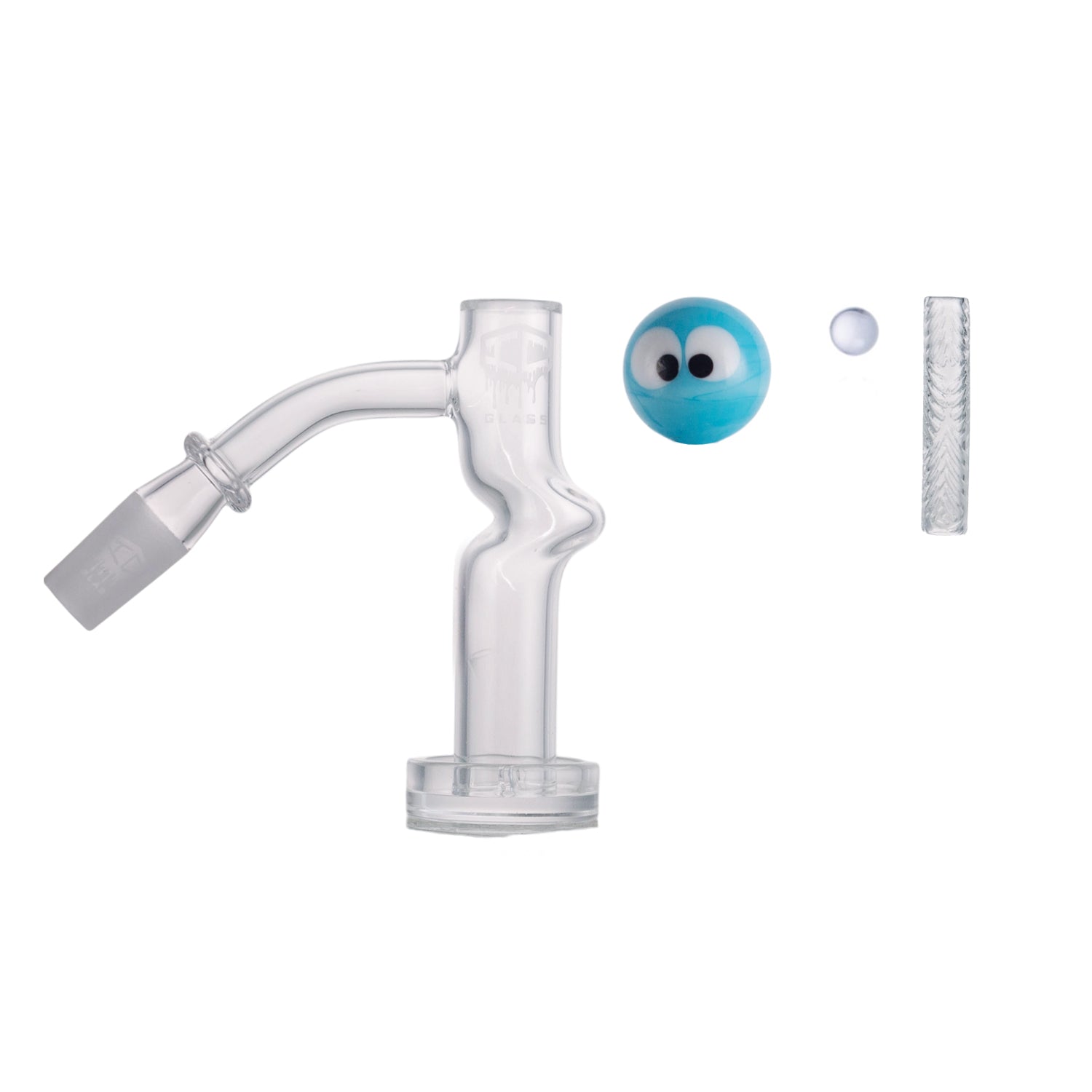 IC Glass - Columbia  | 14mm 45° Quartz Banger | Includes Carb Cap, Terp Balls & Sticker | 5 Colors Secondary image