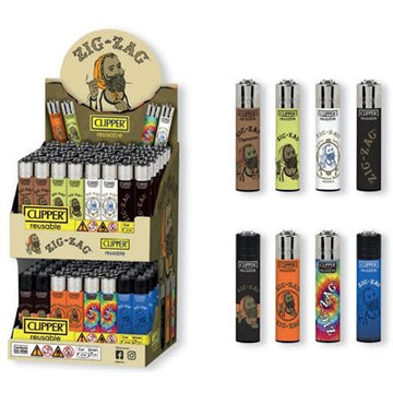 Clipper Reusable ZIG-ZAG Lighters | 96 Count Display