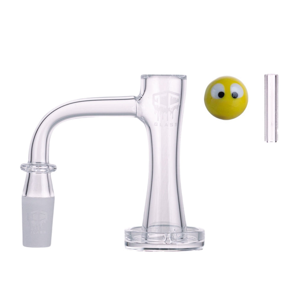 IC Glass - Queets | 14mm 90D Quartz Banger | Includes Carb Cap, Terp Balls & Sticker | 6 Colors