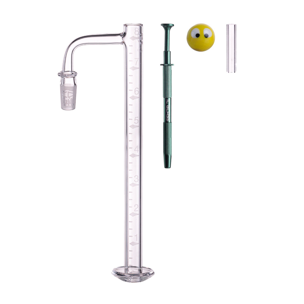 IC Glass - Challenge | 8-Inch Long with Cleaning Brush | 14mm 90D Quartz Banger | 6 Colors