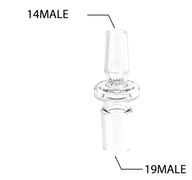 White Rhino - 14MM Male TO 19MM Male Glass Converter  | 10 COUNT JAR | GC1004