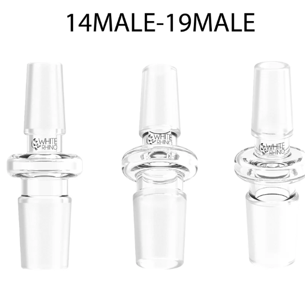 White Rhino - 14MM Male TO 19MM Male Glass Converter  | 10 COUNT JAR | GC1004 Secondary image