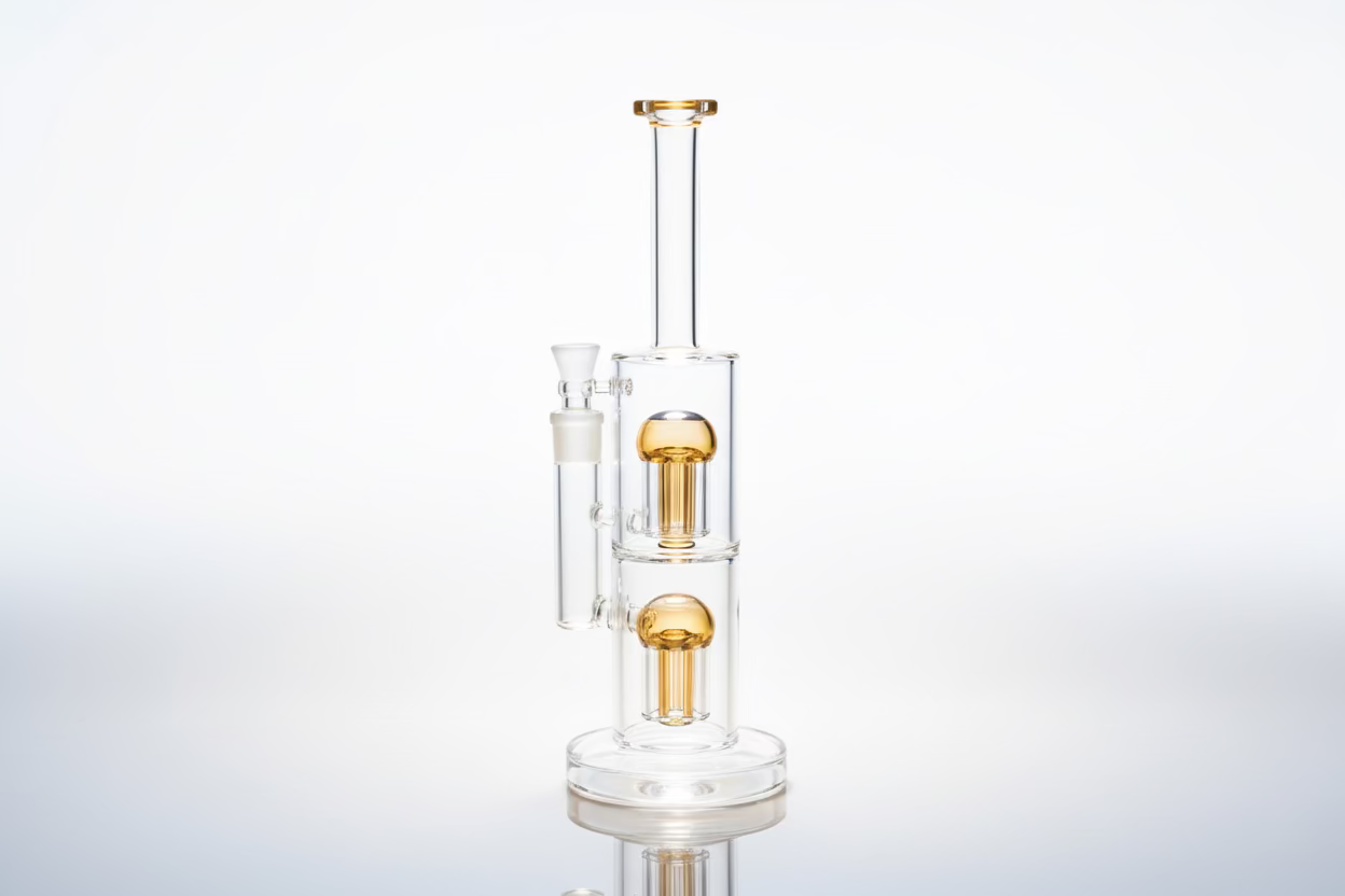 13-inch double chamber straight glass bong  Main image