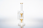 13-inch double chamber straight glass bong 