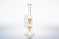 13-inch double chamber straight glass bong 