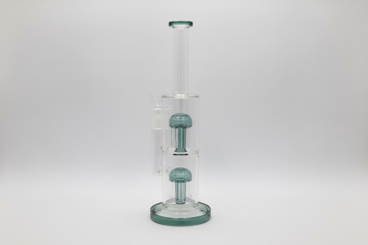 Double Chamber Straight Bong – 13" with Tree Arm Percs Secondary image