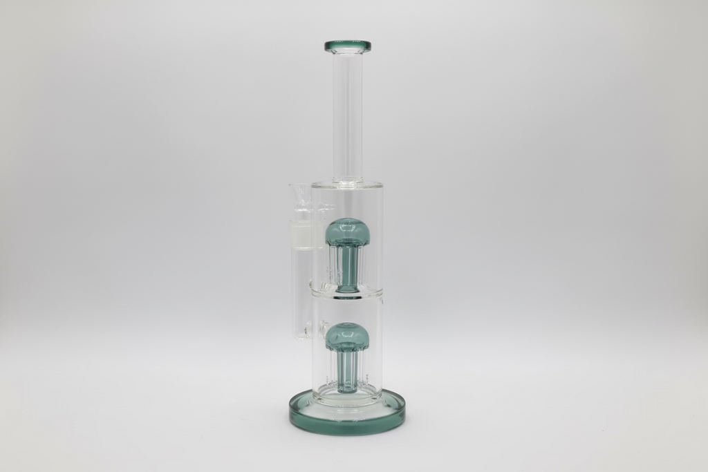 13-inch double chamber straight glass bong  in bulk
