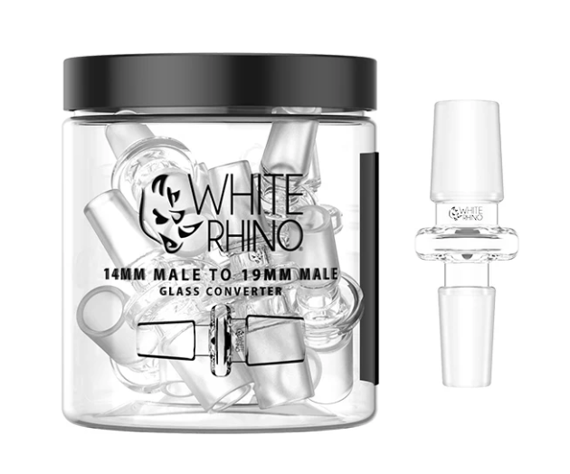White Rhino - 14MM Male TO 19MM Male Glass Converter  | 10 COUNT JAR | GC1004 Main image