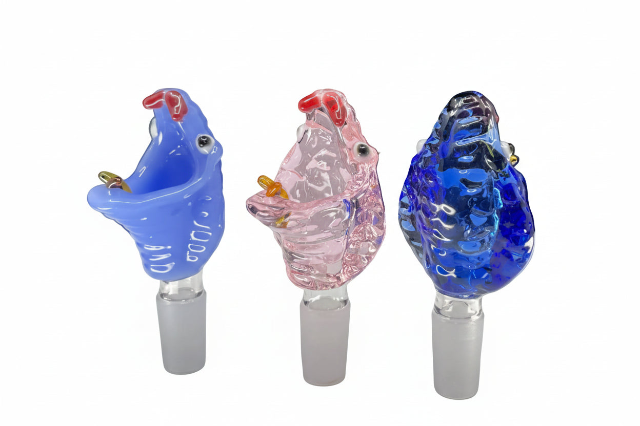 14mm-cobra-face-glass-bowl-blue-pink-clear Main image