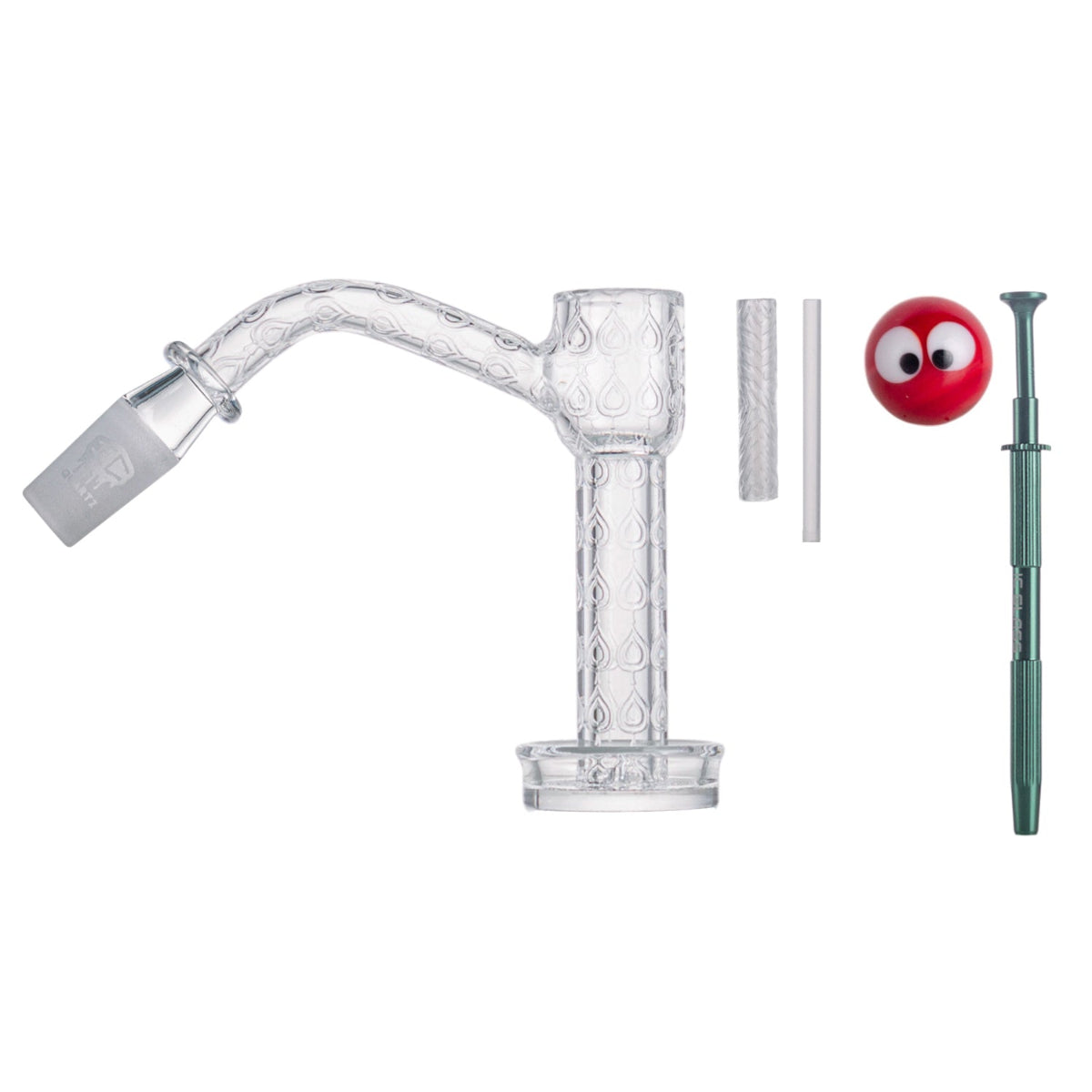 14mm 45-degree quartz banger with terp pearl grabber by IC Glass