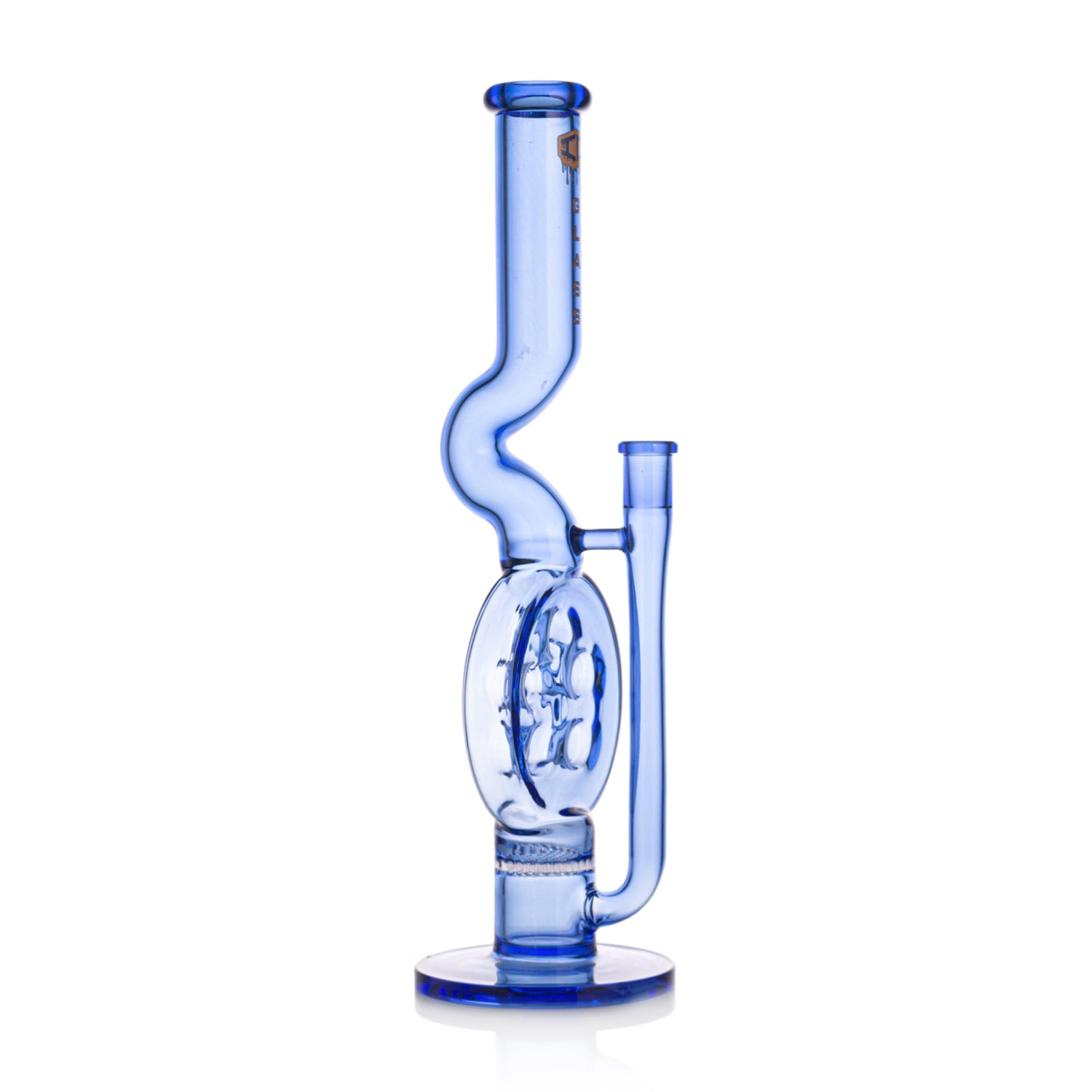 14mm bowl bong side view - blue