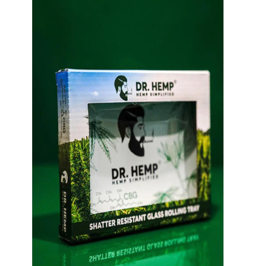 DR Hemp Shatter-Resistant Glass Rolling Tray – Durable & Stylish